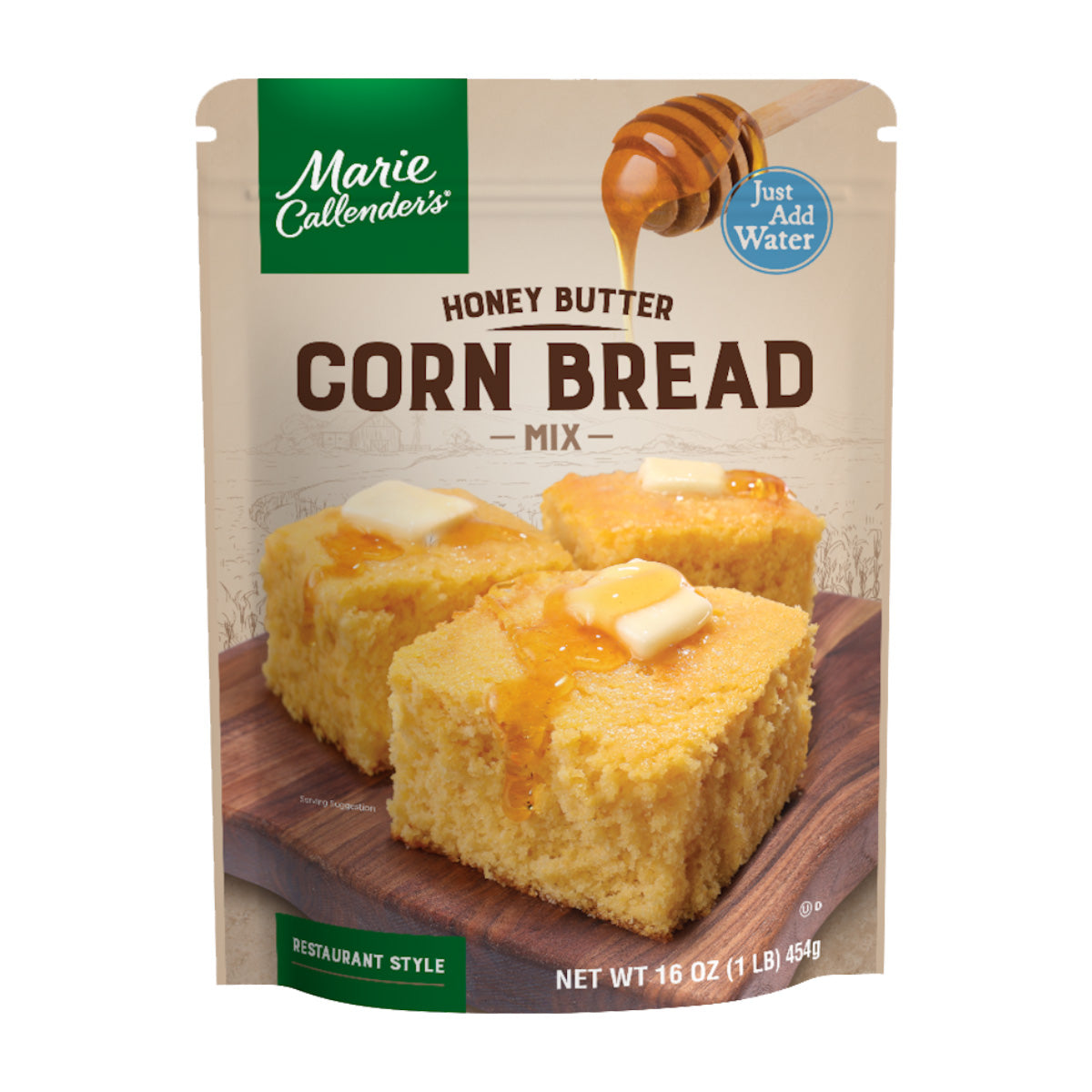 Marie Callenders Corn Bread and Muffin Mix, Restaurant Style, Honey Butter - 16 oz